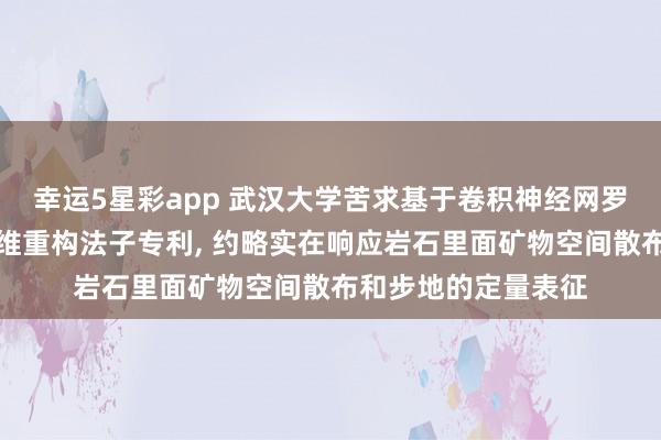 幸运5星彩app 武汉大学苦求基于卷积神经网罗的各向异性岩石三维重构法子专利， 约略实在响应岩石里面矿物空间散布和步地的定量表征