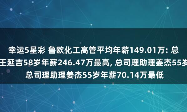 幸运5星彩 鲁欧化工高管平均年薪149.01万: 总司理及非独处董事王延吉58岁年薪246.47万最高， 总司理助理姜杰55岁年薪70.14万最低